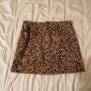 Denim animal print leopard mini skirt forever 21